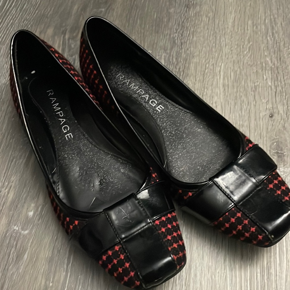 Rampage Red and Black plaid flats